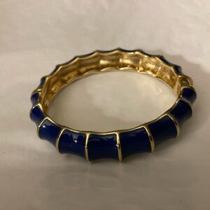 Gold and Blue Enamel Hinged Bangle Bracelet NWOT by Sequin from Nordstrom